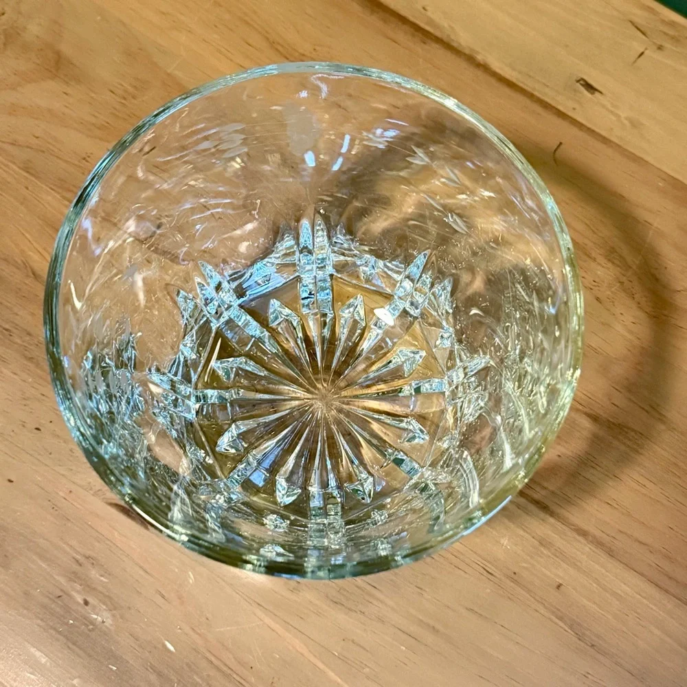 Vintage Princess House Heritage Etched Crystal Ice Bucket HEAVY 1980s Barware